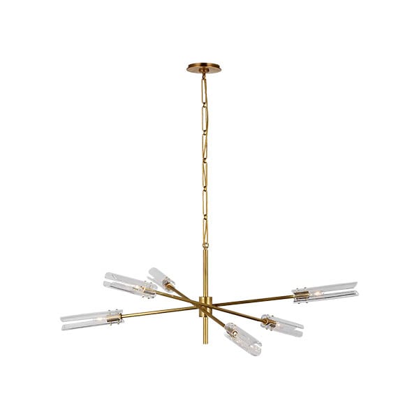 【Visual Comfort】アメリカ・デザイン照明 ペンダントライト「Casoria XL Radial Chandelier」6灯　ゴールド（W1143×H381mm）