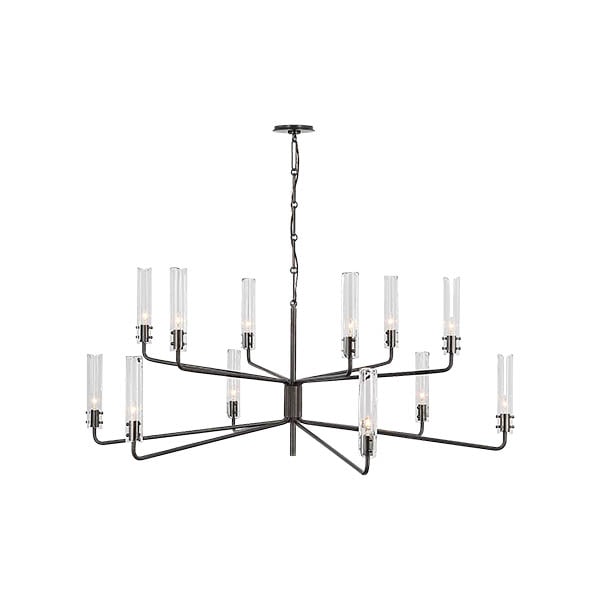 【Visual Comfort】アメリカ・デザイン照明 ペンダントライト「Casoria Grande Two Tier Chandelier」12灯　ブロンズ（W1422×H762mm）