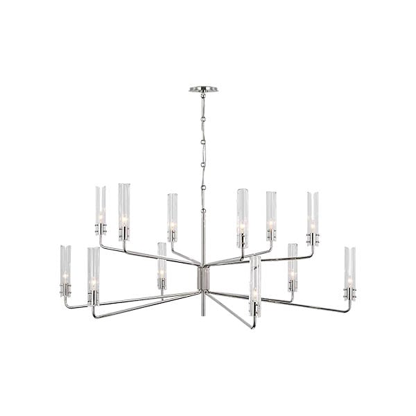 【Visual Comfort】アメリカ・デザイン照明 ペンダントライト「Casoria Grande Two Tier Chandelier」12灯　シルバー（W1422×H762mm）