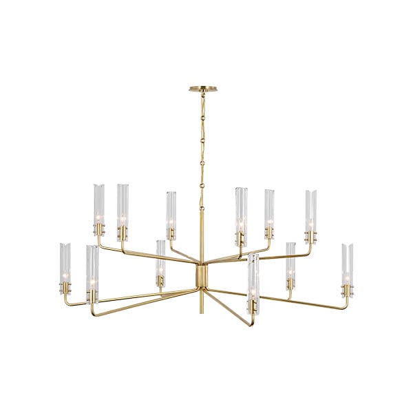 【Visual Comfort】アメリカ・デザイン照明 ペンダントライト「Casoria Grande Two Tier Chandelier」12灯　ゴールド（W1422×H762mm）