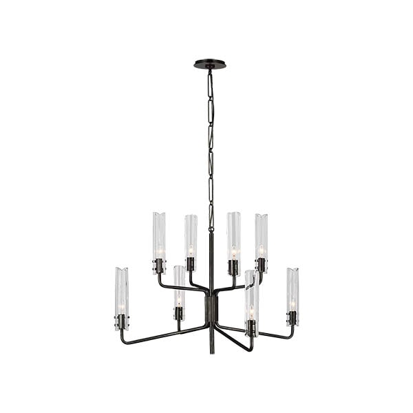 【Visual Comfort】アメリカ・デザイン照明 ペンダントライト「Casoria Medium Two-Tier Chandelier」8灯　ブロンズ（W813×H559mm）