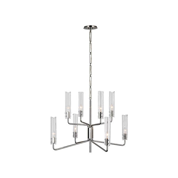 【Visual Comfort】アメリカ・デザイン照明 ペンダントライト「Casoria Medium Two-Tier Chandelier」8灯　シルバー（W813×H559mm）