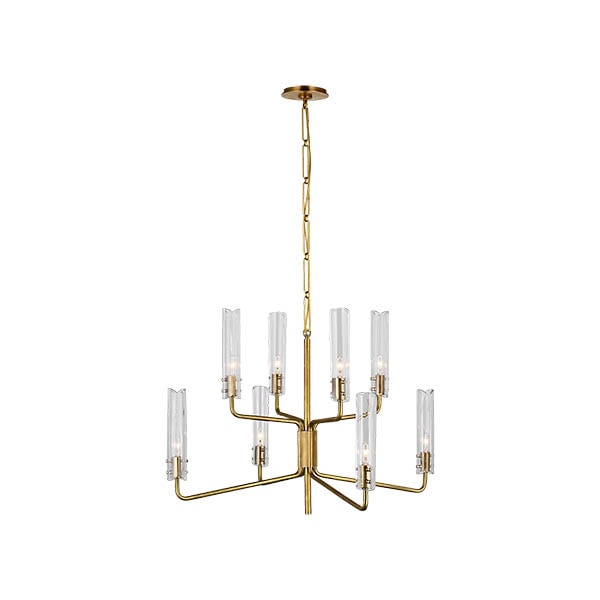 【Visual Comfort】アメリカ・デザイン照明 ペンダントライト「Casoria Medium Two-Tier Chandelier」8灯　ゴールド（W813×H559mm）