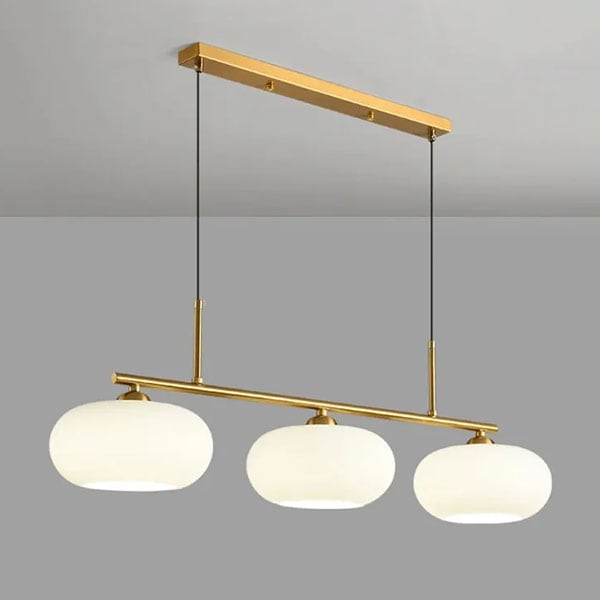 デザイン照明　ガラスシェードペンダントライト　3灯（W850mm）