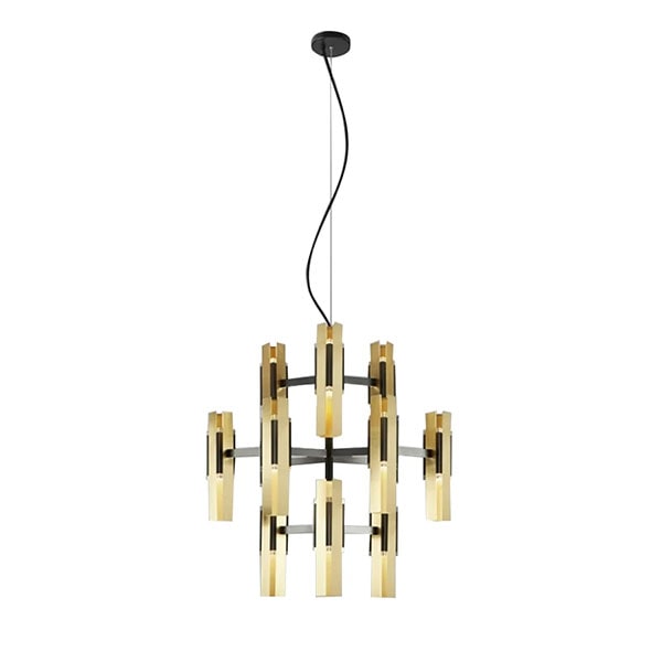 【TOOY】イタリア・デザイン照明「Excalibur」ペンダントライト　ゴールド（W1070×H1070mm）