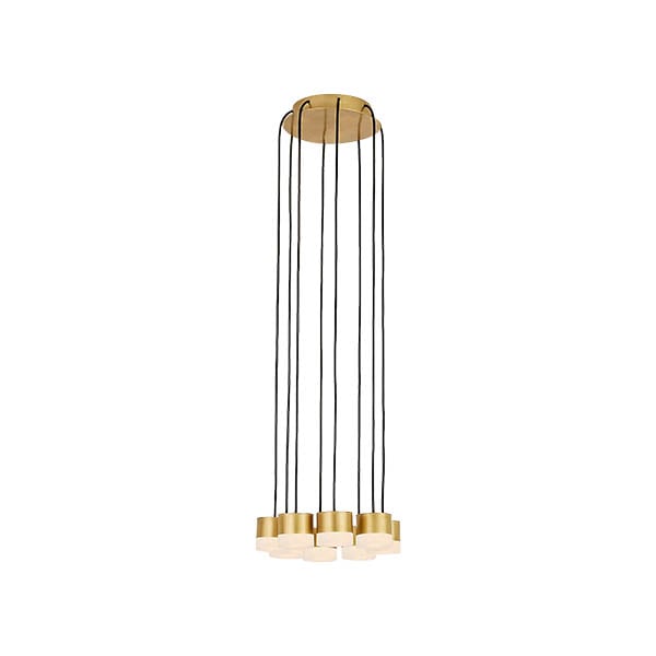 【Visual Comfort】アメリカ・デザイン照明 ペンダントライト「Gable Alabaster 8-Light Chandelier」LED　ゴールド（W254×H51mm）