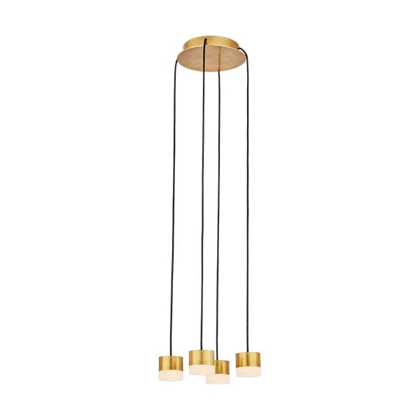 【Visual Comfort】アメリカ・デザイン照明 ペンダントライト「Gable Alabaster 4-Light Chandelier」LED　ゴールド（W254×H51mm）