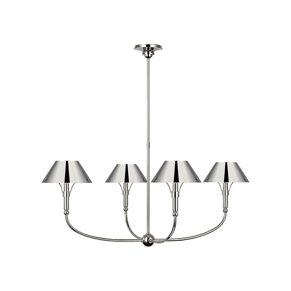 【Visual Comfort】アメリカ・デザイン照明 ペンダントライト「Turlington Arched Chandelier」4灯　シルバー（W1016×H483mm）