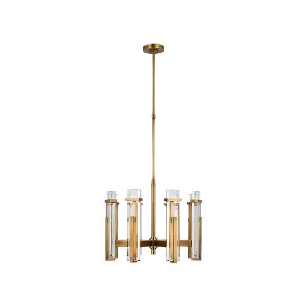 【Visual Comfort】アメリカ・デザイン照明 ペンダントライト「Malik Medium Chandelier」LED　ゴールド・クリア（W610×H483mm）