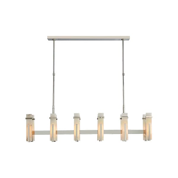 【Visual Comfort】アメリカ・デザイン照明 シャンデリア「Malik Large Linear Chandelier」LED　シルバー・ホワイト（W1372×H381mm）