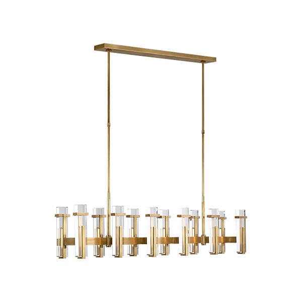 【Visual Comfort】アメリカ・デザイン照明 シャンデリア「Malik Large Linear Chandelier」LED　ゴールド・クリア（W1372×H381mm）