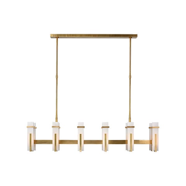 【Visual Comfort】アメリカ・デザイン照明 シャンデリア「Malik Large Linear Chandelier」LED　ゴールド・ホワイト（W1372×H381mm）