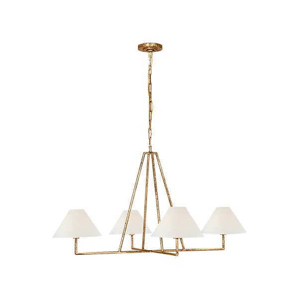 【Visual Comfort】アメリカ・デザイン照明 モダンシャンデリア「Ashton Extra Large Four Light Sculpted Chandelier」4灯　ゴールド（W1118×H635mm）
