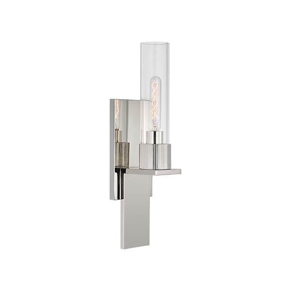 【Visual Comfort】アメリカ・ウォールライト「Beza Small Bath Sconce」1灯 シルバー（W76×D102×H356mm）