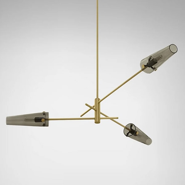 【CTO Lighting】イギリス・デザイン照明「Axis 3」ペンダントライト　ゴールド（W1210×D1080×H190mm）