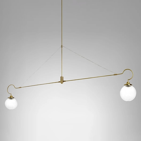 【CTO Lighting】イギリス・デザイン照明「Floren Two」ペンダントライト　ゴールド（W2055×D200×H400mm）