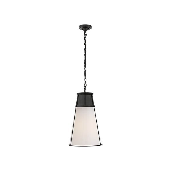 【Visual Comfort】アメリカ・デザイン照明 ペンダントライト「Robinson Large Pendant」1灯　ブロンズ・ホワイトガラス（W298×H495mm）
