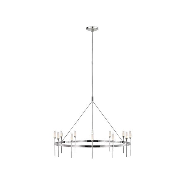 【Visual Comfort】アメリカ・デザイン照明 ペンダントライト「Overture XL Ring Chandelier」LED　シルバー（W991×H762mm）