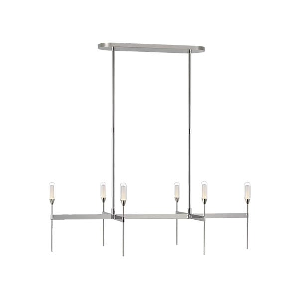 【Visual Comfort】アメリカ・デザイン照明 シャンデリア「Overture Medium Uplight Linear Chandelier」LED　シルバー（W1041×D635×H330mm）