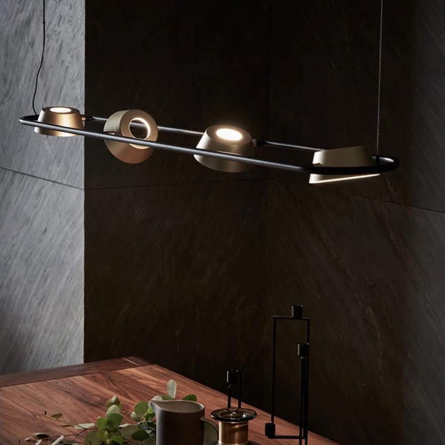 デザイン照明 シェードペンダントライト LED 4灯（W1400mm）ブラック