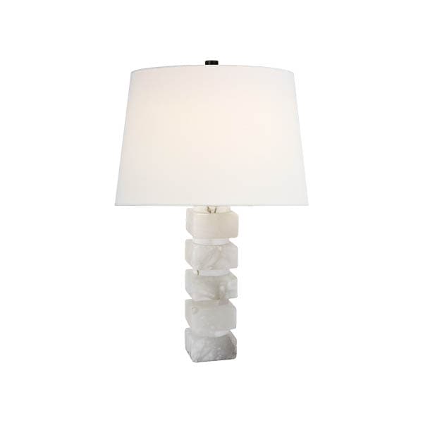 【Visual Comfort】テーブルライト 1灯 「Square Chunky Stacked Table Lamp」　ホワイト (W457×H730mm)