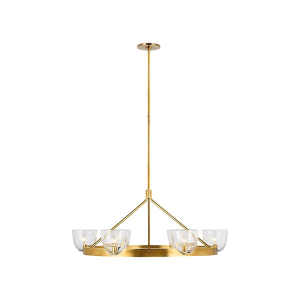 【Visual Comfort】アメリカ・デザイン照明 ペンダントライト「Carola Large Ring Chandelier」6灯　ゴールド・クリアガラス（W914×H375mm）