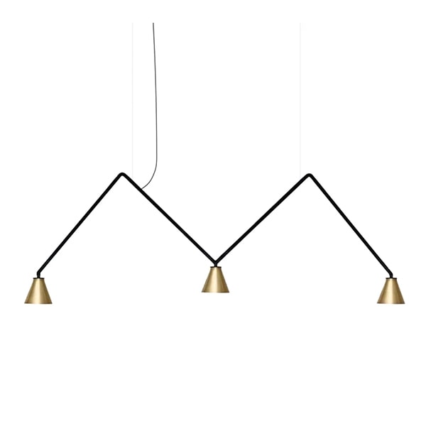 【Nemo Lighting】イタリア・デザイン照明「Dabliu Cone」ペンダントライト　ブラック／ゴールド（W1300×H420mm）