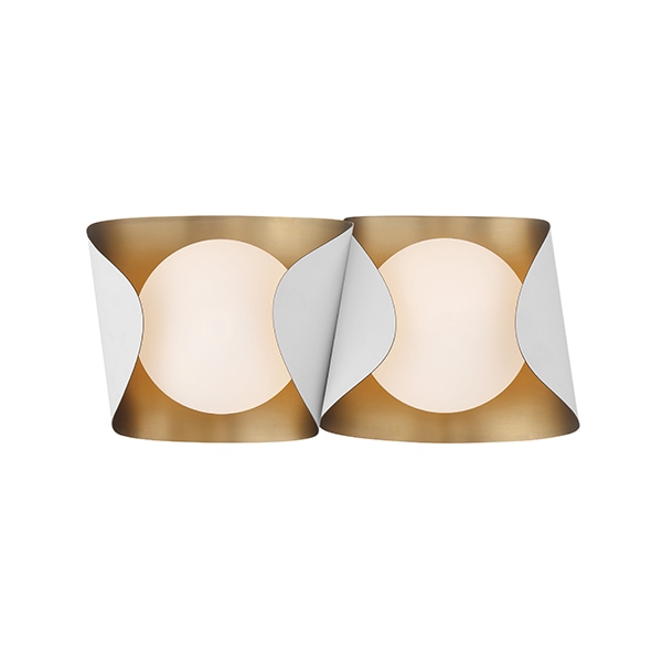 【Minka-Lavery】アメリカ・ウォールライト「Flare」ホワイト／ゴールド（W413×D178×H203mm）