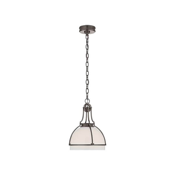 【Visual Comfort】アメリカ・デザイン照明 ペンダントライト「Gracie Medium Dome Pendant」LED　ブロンズ・ホワイトガラス（W305×H419mm）