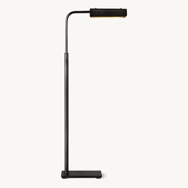 アメリカ・デザイン照明 「Huston Task Floor Lamp」フロアライト　ブラス／ブロンズ（W496×D191×H1016～1270mm）