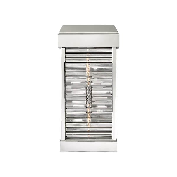 【Visual Comfort】アメリカ・ウォールライト「Dunmore Large Curved Glass Louver Sconce」2灯 シルバー（W285×D114×H584mm）