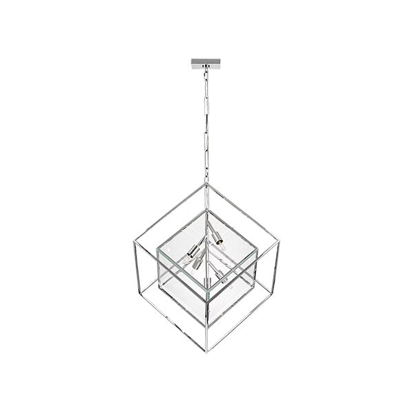【Visual Comfort】アメリカ・デザイン照明 ペンダントライト「Cubed X-Large Pendant」5灯　シルバー（W724×H927mm）