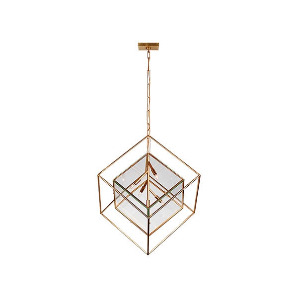 【Visual Comfort】アメリカ・デザイン照明 ペンダントライト「Cubed X-Large Pendant」5灯　ゴールド（W724×H927mm）