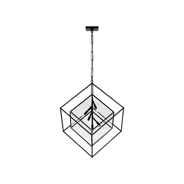 【Visual Comfort】アメリカ・デザイン照明 ペンダントライト「Cubed X-Large Pendant」5灯　ブラック（W724×H927mm）