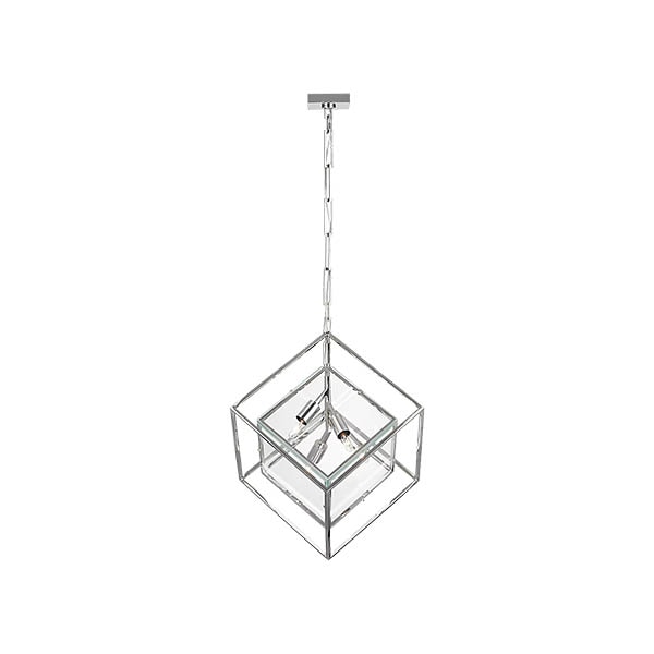 【Visual Comfort】アメリカ・デザイン照明 ペンダントライト「Cubed Large Pendant」4灯　シルバー（W508×H660mm）
