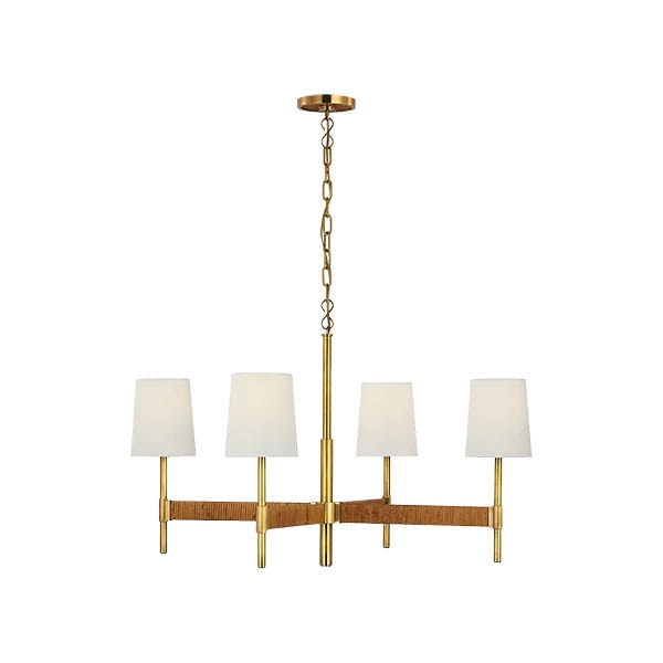 【Visual Comfort】アメリカ・デザイン照明 モダンシャンデリア「Elle Large Chandelier」4灯　ゴールド・ブラウン（W914×H527mm）