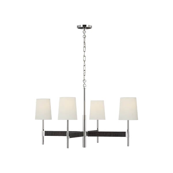 【Visual Comfort】アメリカ・デザイン照明 モダンシャンデリア「Elle Large Chandelier」4灯　シルバー・ブラック（W914×H527mm）