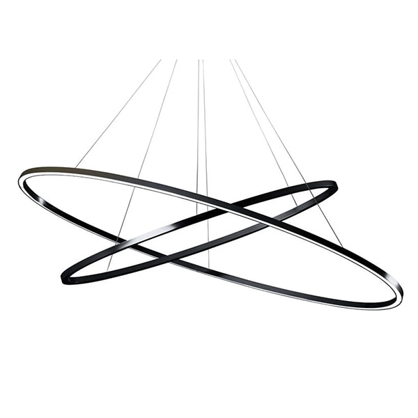 【Nemo Lighting】イタリア・デザイン照明「Ellisse」ペンダントライト　ブラック（W1860×D950mm）
