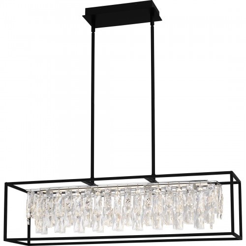 【QUOIZEL】アメリカ・デザイン照明 LED クリスタルペンダントライト「Brillance」ブラック（W900×D230×H260mm）