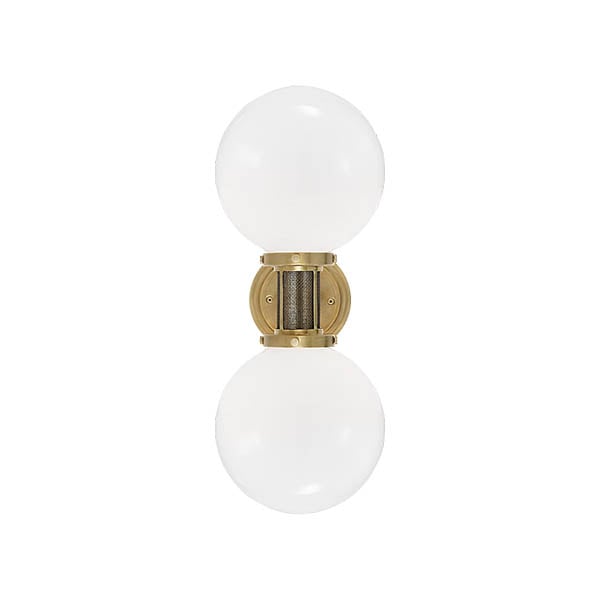 【Visual Comfort】アメリカ・ウォールライト「McCarren Double Sconce」2灯 ゴールド（W203×D279×H508mm）