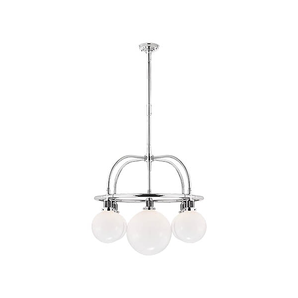 【Visual Comfort】アメリカ・デザイン照明 ペンダントライト「McCarren Single Tier Chandelier」5灯　シルバー（W914×H660mm）