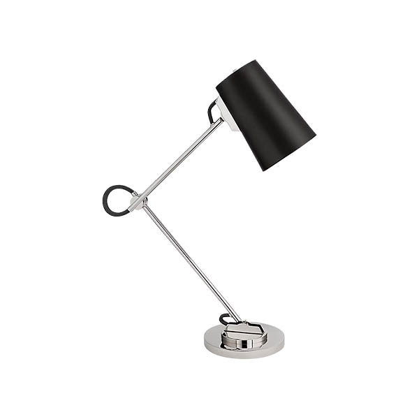 【Visual Comfort】テーブルライト 1灯 「Benton Adjustable Desk Lamp」　シルバー・ダークブラウン (W178×D432〜584×H483〜743mm)