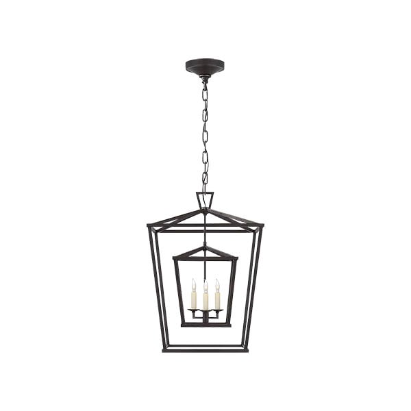 【Visual Comfort】アメリカ・デザイン照明 ペンダントライト「Darlana Medium Double Cage Lantern」3灯　ブラック（W432×H622mm）