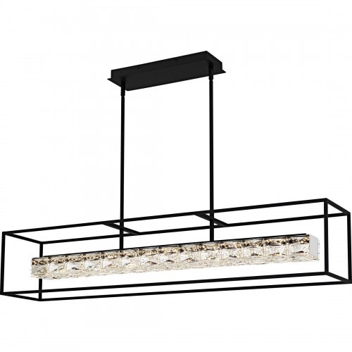 【QUOIZEL】アメリカ・デザイン照明 LED・クリスタルペンダントライト「Dazzle」ブラック（W1210×D230×H260mm）