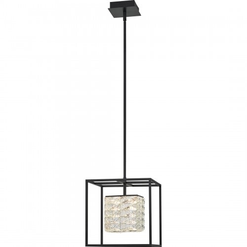【QUOIZEL】アメリカ・デザイン照明 LED・クリスタルペンダントライト「Dazzle」ブラック（W290×D290×H310mm）