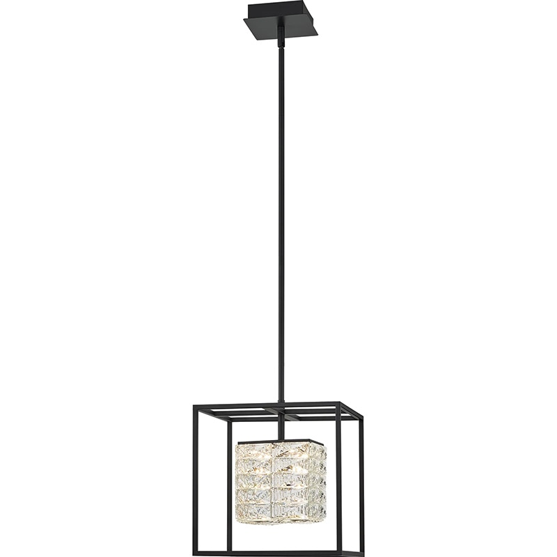【QUOIZEL】アメリカ・デザイン照明 LED・クリスタルペンダントライト「Dazzle」ブラック（W290×D290×H310mm）