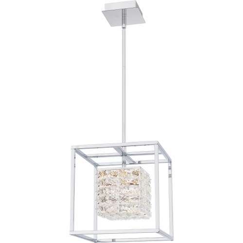 【QUOIZEL】アメリカ・デザイン照明 LED・クリスタルペンダントライト「Dazzle」クローム（W290×D290×H310mm）