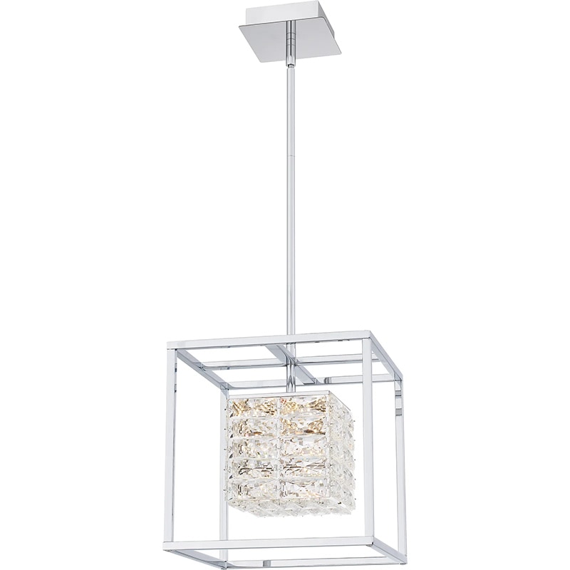 【QUOIZEL】アメリカ・デザイン照明 LED・クリスタルペンダントライト「Dazzle」クローム（W290×D290×H310mm）