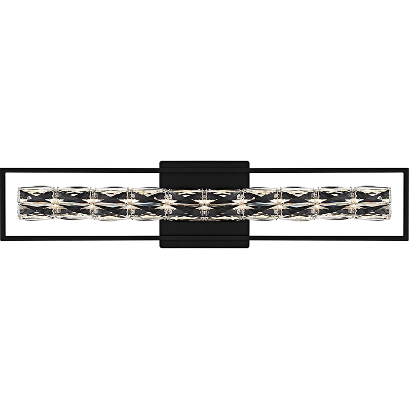 【QUOIZEL】アメリカ・デザイン照明 LED・クリスタルウォールライト「Dazzle」ブラック（W840×D80×H180mm）