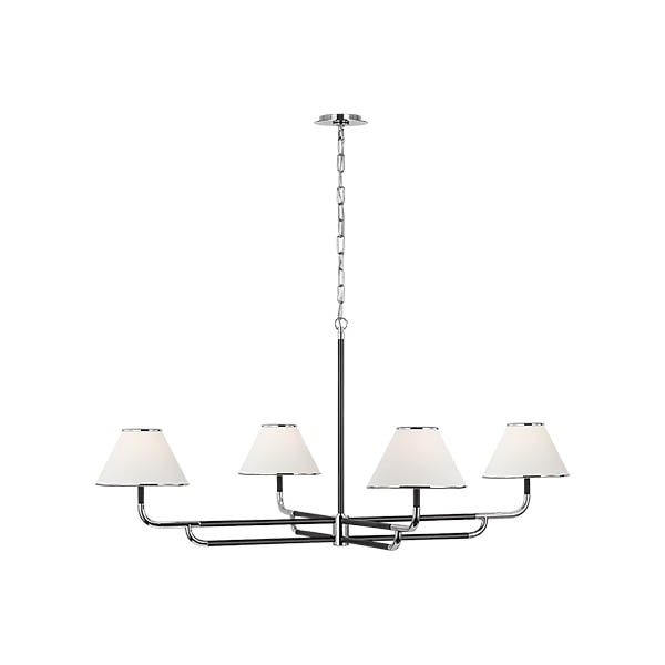【Visual Comfort】アメリカ・デザイン照明 モダンシャンデリア「Rigby Grande Chandelier」4灯　シルバー・ブラック（W1378×H629mm）